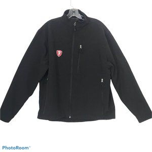 FOSSA Mens L Black Wind Resistant Fleece Lined Full Zip Jacket